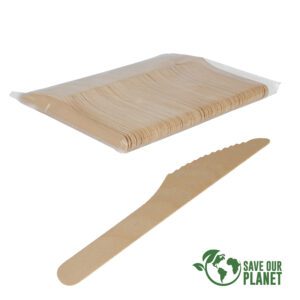 TE122 - Bolsa con 100 cuchillos de madera de Abedul - Imagen 1